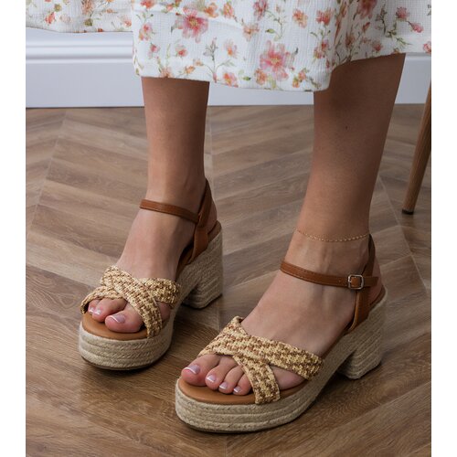 D/CEO Brown braided block heel sandals Marfi Cene