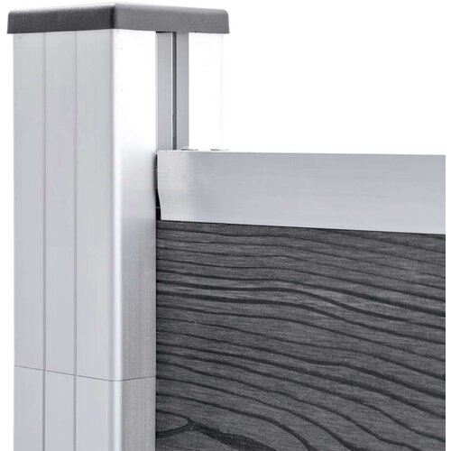 VidaXL set WPC ograda 6 kvadratnih + 1 kosa 1138 x 186 cm sivi Slike