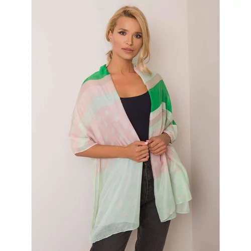 Fashion Hunters Green scarf with stripes and polka dots