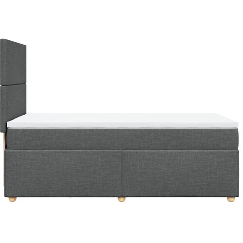  Krevet s oprugama i madracem tamnosivi 100 x 200 cm od tkanine Slike