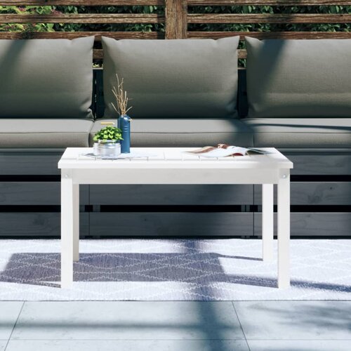  Vrtni stol bijeli 82,5 x 50,5 x 45 cm od masivne borovine Slike