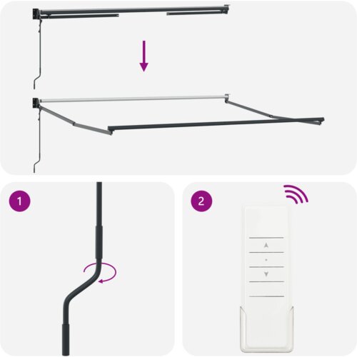 VidaXL Automatska uvlačiva tenda žuta i narančasta 300x250 cm Slike