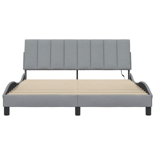 Okvir za krevet bez madraca Hanko svjetlosivi 160 x 200 cm od tkanine Slike