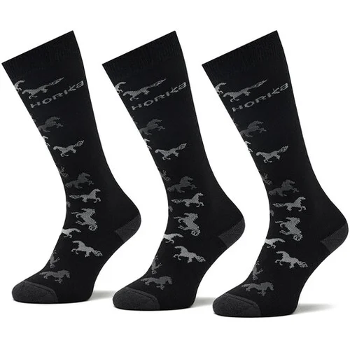 Horka Set 3 parov unisex visokih nogavic Riding Socks 145450-0000-0203 Črna