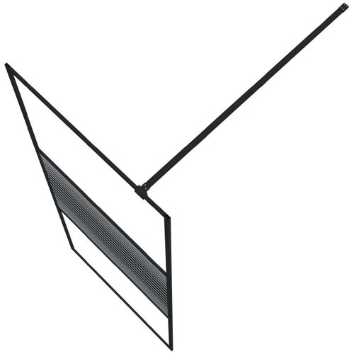 VidaXL Pregrada za tu&amp;scaron; crna 80 x 195 cm s prozirnim staklom ESG Slike
