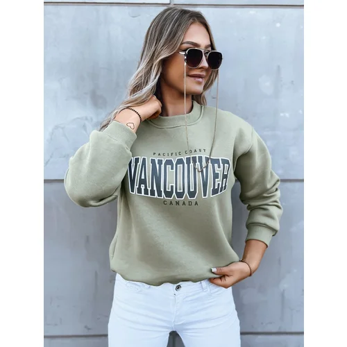 DStreet Bluza damska bez kaptura VANCOUVER ciemnozielony