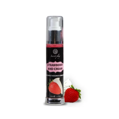 SECRET PLAY Vodni grelni lubrikant in masažni gel Strawberry&Cream 50ml