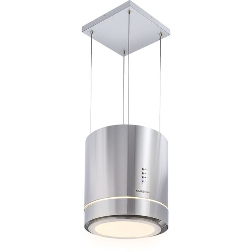 Klarstein Tron Ambience, otočna napa, &amp;Oslash; 38 cm, recirkulacija 540 m&amp;sup3;/h, LED, nehrđajući čelik Slike