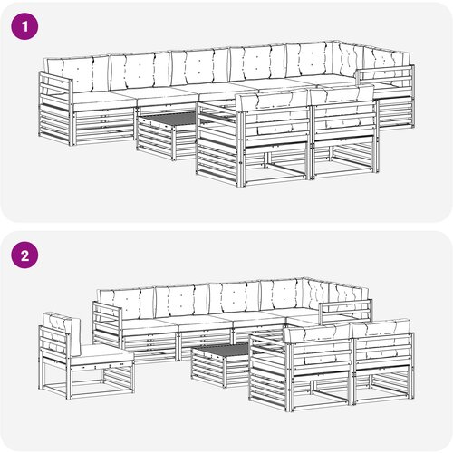  Set vanjskih sofa 9 kom. Bijela i bež 79 x 79 x 37 cm Slike