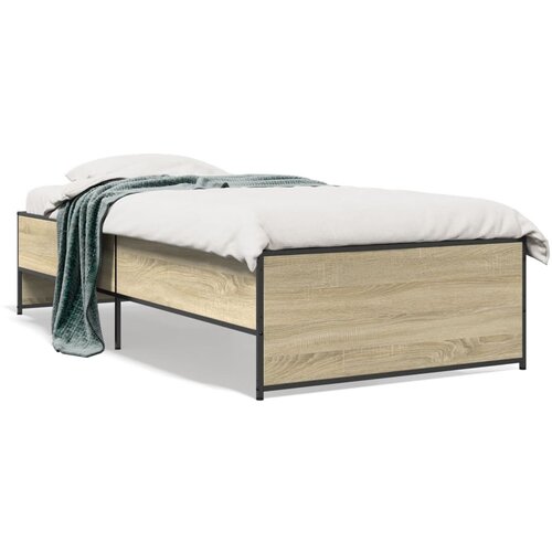 vidaXL Okvir za krevet boja hrasta 90x200 cm konstruirano drvo i metal Cijene