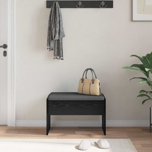  Klupa za hodnik s jastukom Crni hrast 63 x 38 x 40 cm Slike