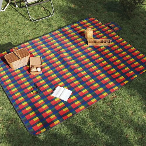 vidaXL Deka za piknik sklopiva višebojna karirana 200x150cm baršunasta Cijene