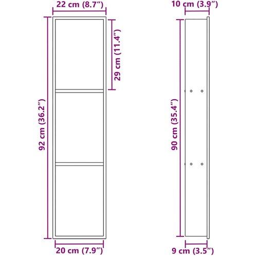  Ničica za tu&amp;scaron; Crna 90 x 20 x 9,5 cm Nehrđajući čelik Slike