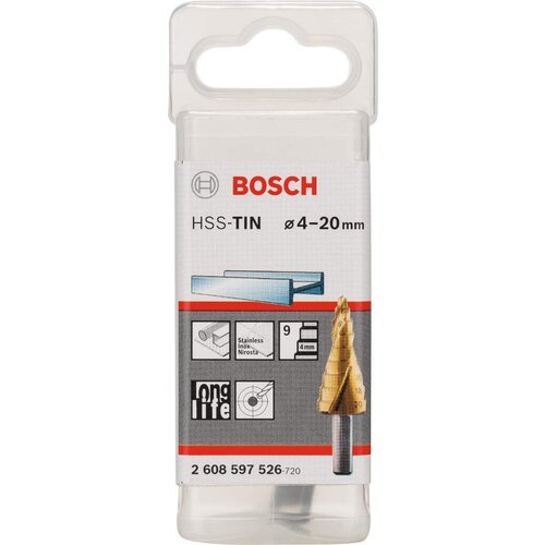 Bosch stepenasta burgija HSS-TiN 4 - 20 mm, 8,0 mm, 70,5 mm - 2608597526 Slike