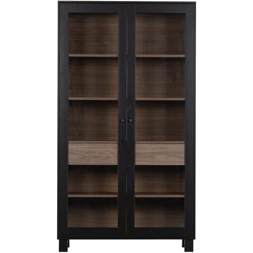 WOOOD Črna vitrina iz masivnega bora 110x200 cm Goos &amp;ndash; Slike
