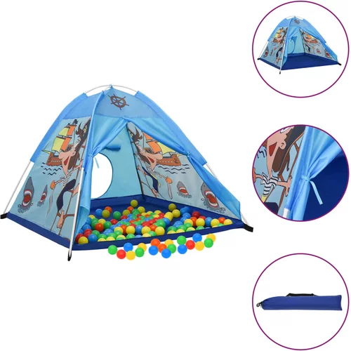  Dječji šator za igru s 250 loptica plavi 120 x 120 x 90 cm