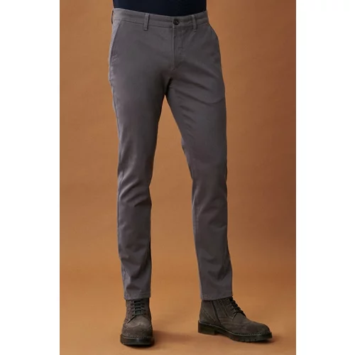 AC&Co / Altınyıldız Classics Men's Anthracite Slim Fit Slim Fit Cotton Flexible Chino Trousers