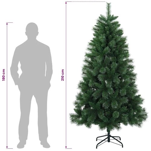  Umjetno božićno drvce 210 cm PVC i metal Zelena - 210 cm Slike