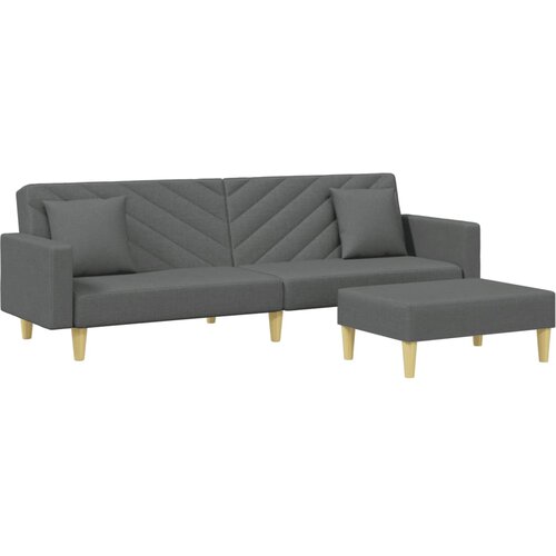 Maison Chic kavč - Sofa - Kanape dvosed z blazinami in stolčkom za noge temno sivo blago, (21727860) Cene