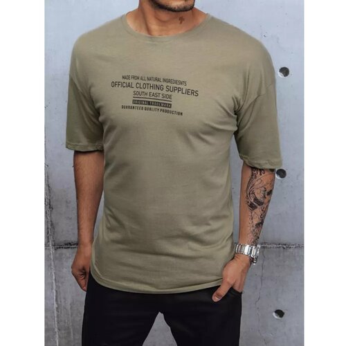 DStreet Men's t-shirt with a khaki RX4648z print Slike