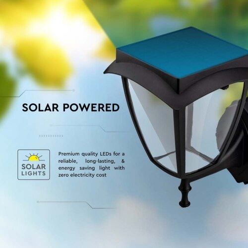  LED solarna zidna lampa LED/2W/3,7V 3000/6000K IP65 2200 mAh crna Slike