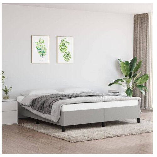 VidaXL Posteljni okvir brez vzmetnice svetlo siv 180x200 cm blago Slike