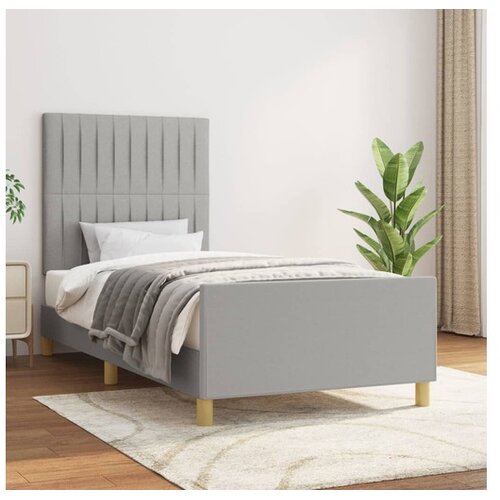  Okvir za krevet s uzglavljem svjetlosivi 80 x 200 cm od tkanine Cene