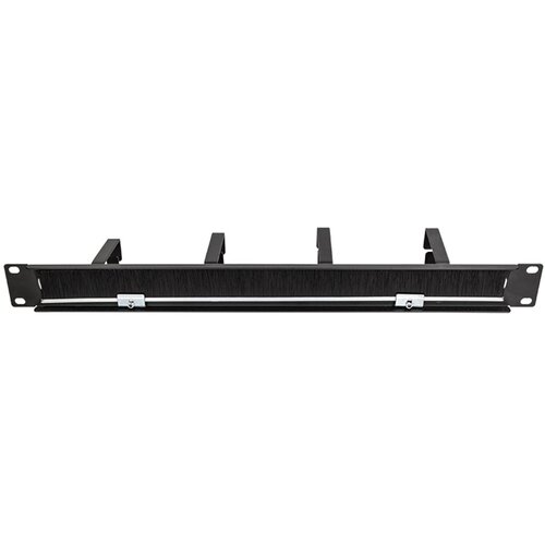 Logilink 19 cable management bar with 4 metal brackets and brush strip, black, OR106B Slike