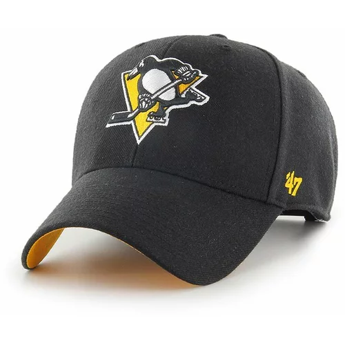 47 Brand Kapa sa šiltom NHL Pittsburgh Penguins boja: crna, s aplikacijom, H-BLPMS15WBP-BK