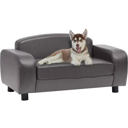 vidaXL Sofa za pse siva 80 x 50 x 40 cm od umjetne kože