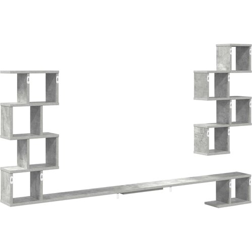  Polica za TV na zidu Betonska siva 160 x 15 x 94 cm Slike
