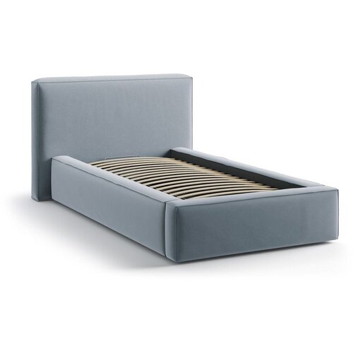 Micadoni Svijetlo plavi tapecirani krevet s prostorom za odlaganje s podnicom 90x200 cm Jodie &amp;ndash; Slike
