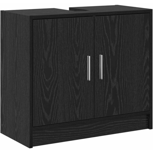 VidaXL ormar za sudoper crni hrast 63x29x55 cm inženjersko drvo Slike