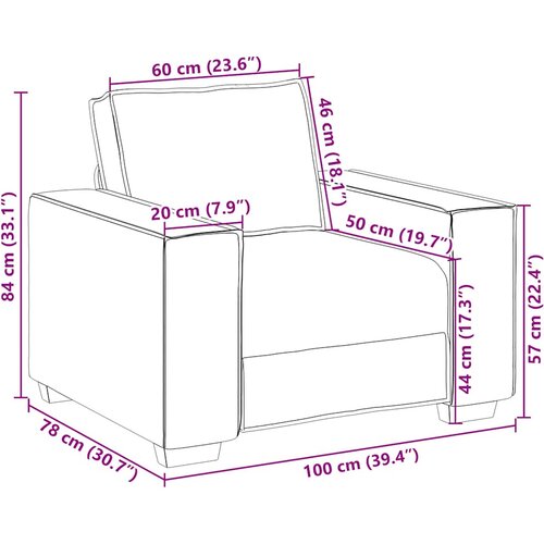 SOFA fotelja crna 100x78x84 cm tkanina Slike
