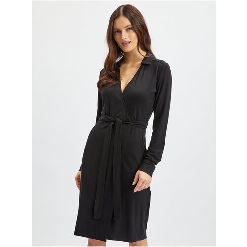 Orsay Black Ladies Wrap Dress - Women Slike