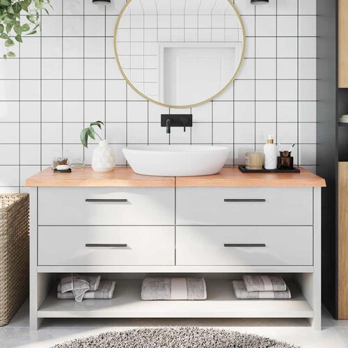  Kupaonska radna ploča svjetlosmeđa 160x40x(2-4) cm masivno drvo Cijene