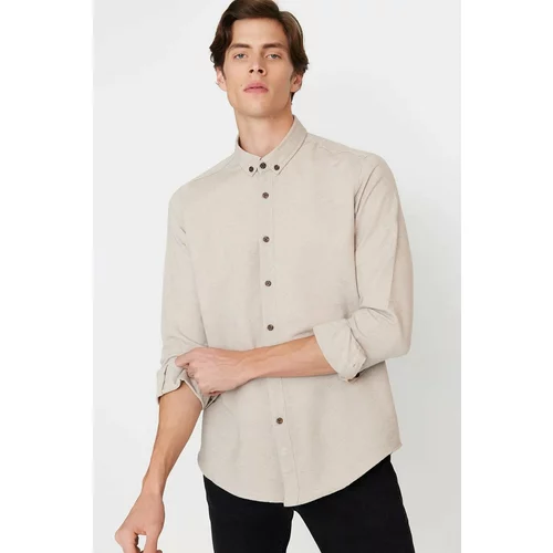 Trendyol Light Brown Men's Slim Fit Buttoned Collar Shirt
