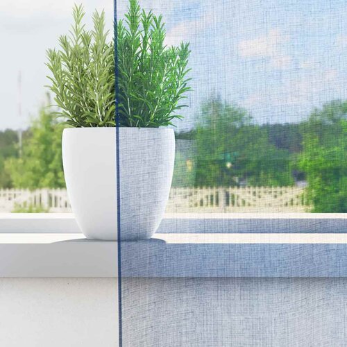Voile zavjese s džepovima za &amp;scaron;ipke 2 kom. kraljevsko plave Plava 140 x 225 cm Slike