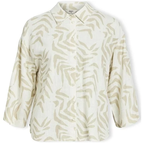 .OBJECT Topi & Bluze Emira Shirt L/S - Sandshell/Natural Bež
