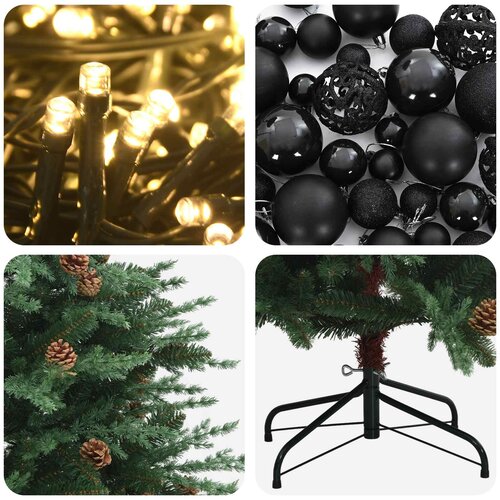 Umjetno božićno drvce s kuglicom 180 cm 300 LED lampica Slike