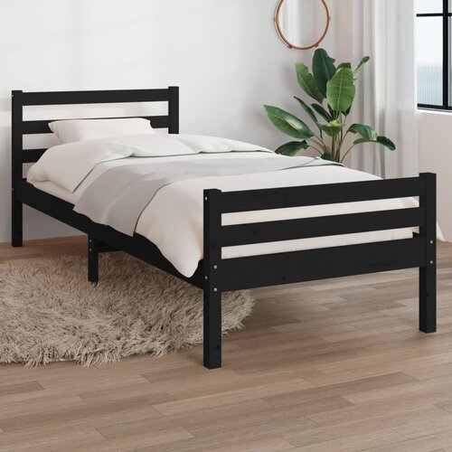  Okvir za krevet od masivnog drva crni 100 x 200 cm Cijene