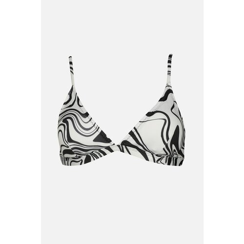 Trendyol Black and White Zebra Patterned Bikini Top Cene