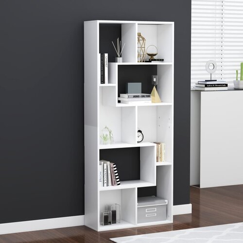 VidaXL Knjižna omara bela 67x24x161 cm iverna plo&amp;scaron;ča, (20621173) Slike
