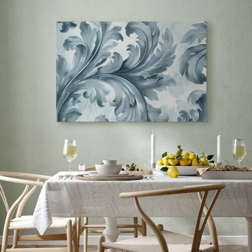  Slika - Stone Baroque Ornaments in Light Shades of Gray-Blue 60x40 Premium Print Slike