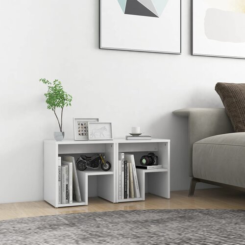VidaXL Nočna omarica 2 kosa bela 40x30x40 cm iverna plo&amp;scaron;ča Slike