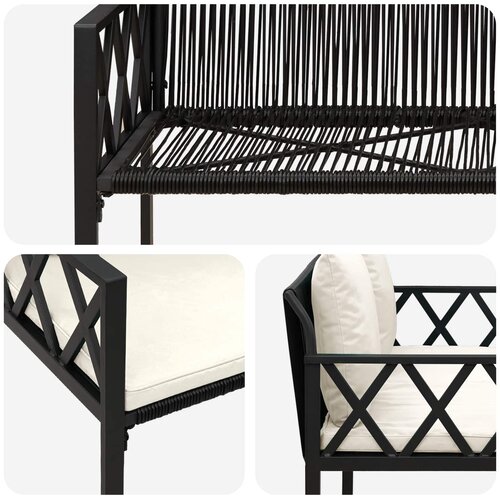  Vanjske klupe 2 -Seater 116 x 56 x 75 cm poliratan Slike