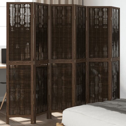  The Living Store Paravan 6-delni temno rjav trden les pavlovnije - Pregrada Za Prostor, (21442222) Slike