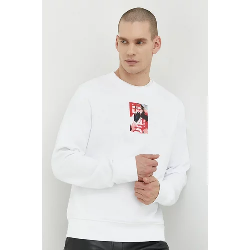 Diesel Bombažen pulover moška, bela barva