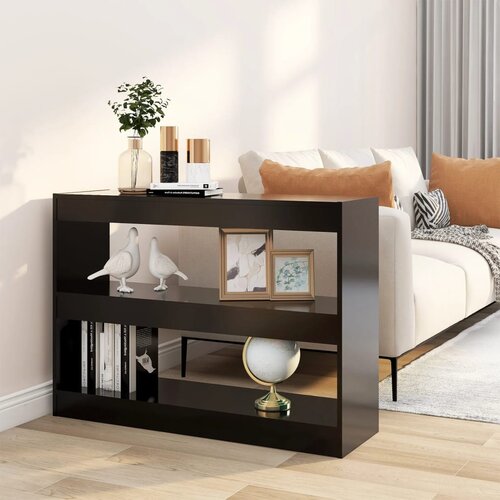 The Living Store Knjižna omara/pregrada črna 100x30x72 cm - Knjižna Omara, (21431330) Slike