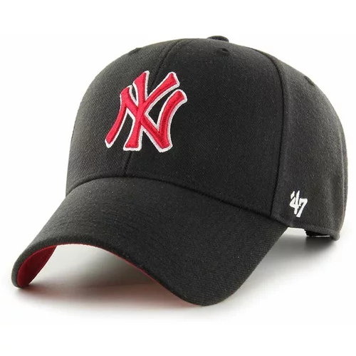 47 Brand Kapa s primesjo volne MLB New York Yankees črna barva